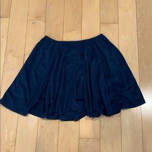 Brandy Melville Blue Suede Circle Skirt